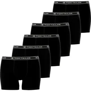 Tom Tailor, Herren, Unterhosen, Herren Boxershorts Unterhosen langes Bein formstabil weich 6 Stück, Schwarz, (XXL, 6er Pack)