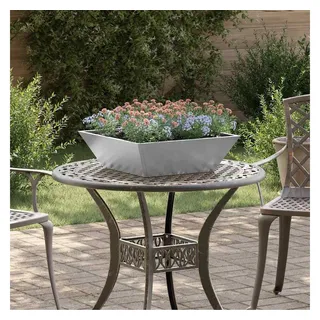vidaXL Garten-Pflanzgefäß 50 x 50 x 15 cm Silber