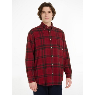 Tommy Hilfiger Langarmhemd TONAL TARTAN SHIRT rot XL