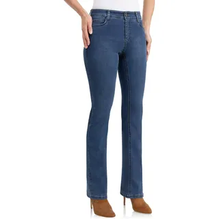 Bootcut-Jeans WONDERJEANS "Boot" Gr. 36, Länge 32, blau (blue stonewashed) Damen Jeans 5-Pocket-Jeans Röhrenjeans Figurbetonte Form mit leicht ausgestelltem Bein