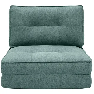 miliboo Schlafsessel SALLY Polyester 80 x 90 x 100 cm Grün mit Kissen