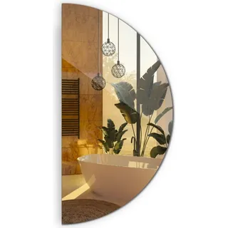 Halbrunder Spiegel - Moderner halb-runder Wandspiegel - Badezimmer Schlafzimmer – Ø80 cm 1/2