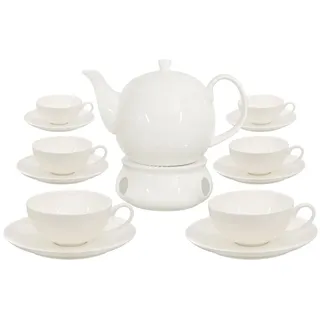 Buchensee Teeset / Teeservice / Teekanne mit Stövchen und 6 Tassen / Untertassen
