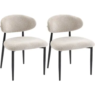 Homcom Esszimmerstuhl Polyester beige 2er Set