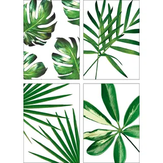 Poster ARTLAND "Blätter", grün (farbe bild(er): grün), B:29,7cm H:42cm, Bilder, Poster, Bilder Set, 4tlg., ohne Rahmen