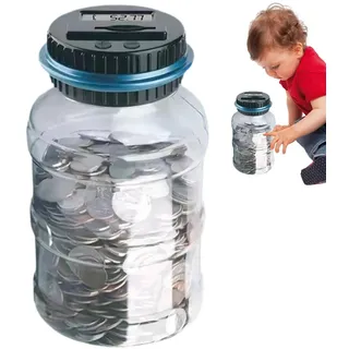 Münzbank für Erwachsene, Spardose,Automatisch zählendes Sparglas | Transparentes Geldsparglas mit großem Fassungsvermögen, Spartopfbehälter für Erwachsene