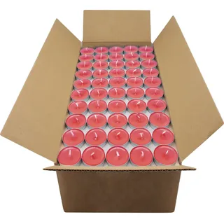 100% Bienenwachs Teelichter Rot 40/18 mm in Alu-Hülle, KERZENFARM HAHN, Brenndauer 3,5h, 200 St.