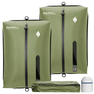 EULANT Wasserdicht Vakuumbeutel für Reisen mit Pumpe, Wiederverwendbare Kompressionsbeutel für Koffer/Gepäck/Rucksack, Vakuumversiegelungsbeutel mit IPX8 Luftdichtem Reißverschluss