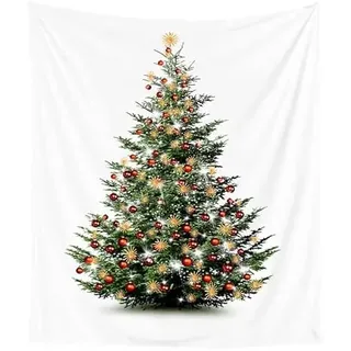 EHOMERY Wandbehang Wandteppiche Große Wanddecke Bunt Weihnachten Weihnachtsbaum Schnee Dekoration Wandteppich Anime Girl Wanddekoration Outdoor 150X200Cm