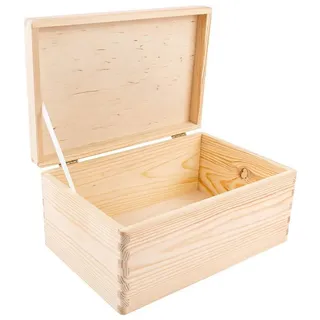 Creative Deco Holzkiste mit Deckel 30 x 20 x 14 cm 14-tlg. beige