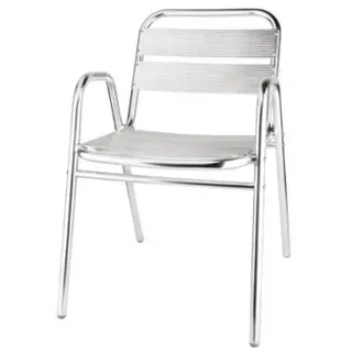 Bolero Bistrostühle mit Unterarmlehne Aluminium