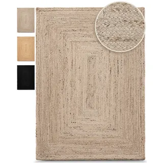 carpetfine Nele Juteteppich 80 x 80 cm beige