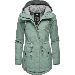 Winterjacke RAGWEAR "Monadis Black Label" Gr. L (40), grau (graugrün) Damen Jacken Lange stylischer Winterparka für die kalte Jahreszeit