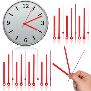 POPETPOP 10 Set Rot Uhrzeiger für Wanduhr aus Aluminium | leichtes Aluminium, ideal für DIY Wanduhren, einfaches Reparieren, Rot minimalistisches Design