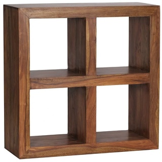 möbelando Standregal Standregal Massivholz Sheesham 82 cm hoch 4 Böden, Standregal Massivholz Sheesham 82 cm hoch 4 Böden Design Holz-Regal Naturprodukt Beistelltisch Landhaus-Stil braun