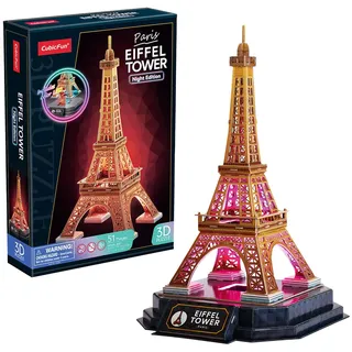 3D Puzzle - Eiffelturm LED | 3D Puzzle Kinder Ab 8 | 3D Puzzles Erwachsene | Geschenk Für Kinder | Modellbausatz Erwachsene | 51 Teilen