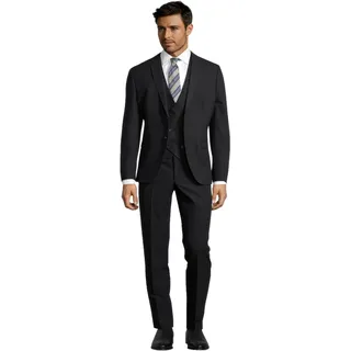 Steffen Klein Herren Anzug - Dreiteiler - Slim Fit - Business Anzug mit Weste - Elastischer Komfort - 56