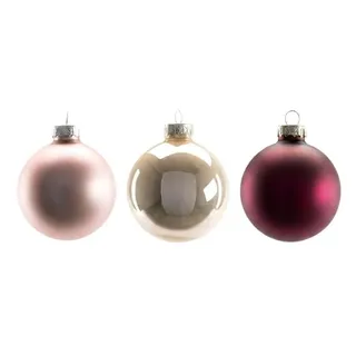 Trend Line Christbaumschmuck TrendLine Weihnachtskugeln aus Glas Ø 6 cm beige|rosa