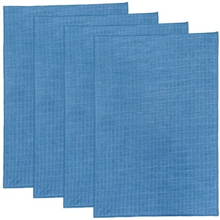 Erwin Müller Geschirrtuch Microfasertuch 4er-Pack, (4-tlg), Microfaser Uni blau