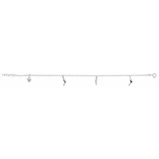 Adelia ́s Fußkette 925 Silber Erbs Fußkettchen 25 cm, 25 cm 925 Sterling Silber Silberschmuck für Damen silberfarben