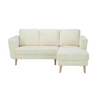 uno Ecksofa Teddystoff Scandi 2235 , creme , Maße (cm): B: 185 H: 87 T: 152.0