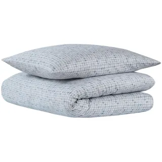 SCHIESSER Punto Gepunktet Baumwollsatin Hellblau 135 x 200 cm + 80 x 80 cm