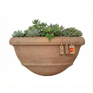 Teramico Blumentopf Pflanzgefäß für die Wand Vaso a Muro Terracotta FROSTFEST -QUALITÄTSWARE- -Italienisches Terracotta- Ideal für den Außenbereich für Garten, Balkon und Terrasse (31cm)