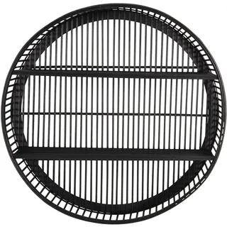 habeig Wandregal Bambus Wandregal Regal rund 60 cm Outdoor Gartenregal Blumenregal schwarz