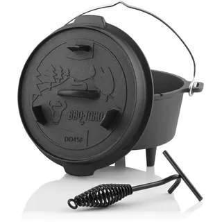 BBQ-Toro Dutch Oven Forest Serie | 4,2 Liter | bereits eingebrannt - preseasoned | Verschiedene Größen | Gusseisen Kochtopf | Bräter mit Deckel