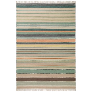Benuta Wollteppich Ella Beige/Multicolor 140x200 cm - Naturfaserteppich aus Wolle