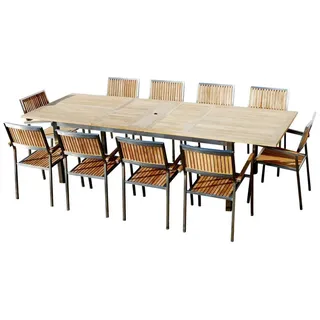 ASS Altenburger Gartengarnitur 10-tlg. Silber/Braun