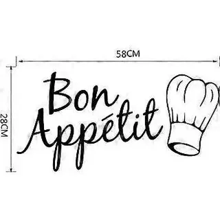 Selbstklebende Vinyl-wandtattoos „bon Appetit“ Für Küche, Esszimmer Und Zuhause – Stilvolle Und Einfach Anzubringende Wanddekoration
