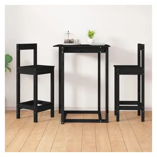 furnicato Barhocker Rustikale Barstühle aus Massivholz, 40 x 41,5 x 112 cm, Schwarz (2 St), Kiefernholz-Hocker ohne Lehne für Küche, Esszimmer und Wohnzimmer schwarz