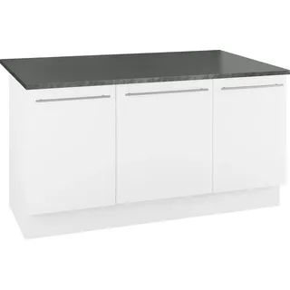 Kücheninsel OPTIFIT "Bern" Komplettküchen-Sets Gr. B: 160 cm, weiß (küche: hochglanz, weiß, anthrazit) Optifit mit durchgehender Arbeitsplatte als Theke, Breite 160 cm