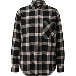 QS Flanellhemd mit Karomuster Schwarz 32
