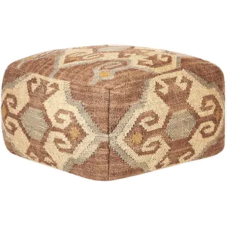 Beliani Pouf Jute mehrfarbig 50 x 50 x 30 cm URPAD