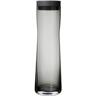 blomus -SPLASH- Wasserkaraffe aus Rauchglas, rauch/dunkelgrau,1Liter Fassungsvermögen, Silikon/Edelstahldeckel, einfache Handhabung (H / B / T: 29,5 x 9 x 9 cm, 63807)