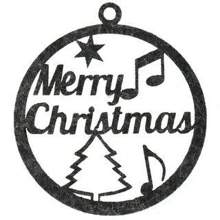 mugesh Weihnachtsbaumkugel Weihnachtskugel Filz "Merry Christmas", für Musiker grau