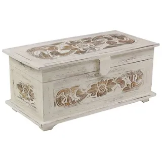 Oriental Galerie Truhe Weiße Truhe Blumen Mittel 50 cm Design 2 weiß