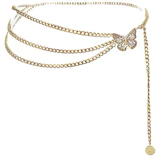 Coonoor Taillengürtel Damen Concho Kettengürtel taillenkette Taille Gürtel Verstellbarer Metall Western Cowgirl Gürtel