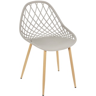 HOME DECO FACTORY Set mit 4 Stühlen für den Außenbereich, Malaga, Polypropylen Eisen, Taupe/Braun, 58 x 80.2 x 51.2 cm