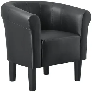 [en.casa] Sessel Jelgava Kunstleder 70 x 70 x 58 cm Schwarz
