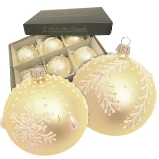 Krebs Glas Lauscha Christbaumkugeln, Beige, Glas, 8x8x8 cm, Dekoration, Weihnachtsdekoration, Weihnachtsbaumschmuck, Weihnachtskugeln