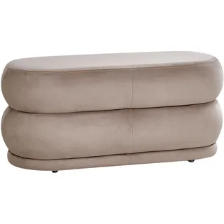 Beliani Sitzbank ELLENDALE Samtstoff Beige 90 x 40 x 41 cm