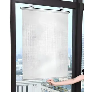 PVC Sonnenschutz Rollos mit Saugnäpfen, Verdunklungsrollo mit Saugnäpfen, Plissee Fenster Suction Cup Roller Window Shades für Dachfenster/Auto, Sonnenschutz, Hitzeschutz, Einstellbar (Color : Alumin