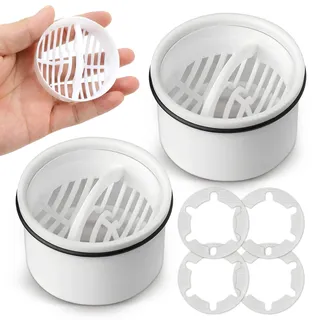 2 Set 7cm Haarsieb Dusche + Tauchrohr Dusche Kompatibel mit Viega Tempoplex Ablaufgarnitur 6960, 6961, 6962, 6963, Duschsieb Abfluss Haare Duschabfluss Haarfänger