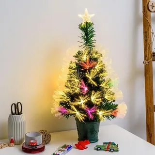 Magie di Natale Weihnachtsbaum aus Glasfaser, warmweiß und RGB für den Innenbereich mit Topf (70 cm)