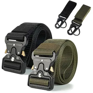 SIXHAOBU 2er Taktischer Gürtel, Militär Gürtel für Arbeitsgürtel Rettungsdienst für Outdoor Sport und Taktische Ausbildung 49.2”(125cm) - L
