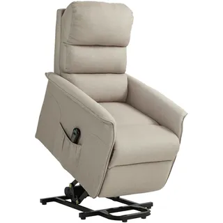 Homcom Fernsehsessel mit Aufstehhilfe Elektrisch Polyester 90 x 96 x 66 cm Beige
