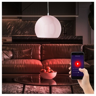 etc-shop Smarte LED-Leuchte, Leuchtmittel inklusive, Kaltweiß, Warmweiß, Neutralweiß, Tageslichtweiß, Farbwechsel, Smart Home Pendel Leuchte Alexa Google Decken Hänge Lampe weiß